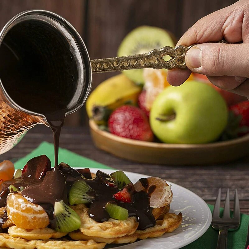 Oală de cafea Turcia Struguri Cură Gravat Mâner din lemn Oală mare de cafea făcută manual cafea turcească autentică Espresso Oală de cafea arabă