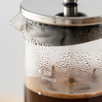 καφετιέρα γαλλικής πρέσας καφέ 350ml χειροκίνητο καφετιέρα Φίλτρο καφέ ανθεκτική στη θερμότητα γυάλινη φορητή μηχανή καφέ χειρός