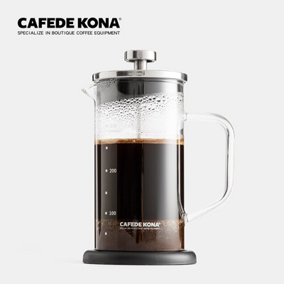 Prenosný kávovar s francúzskym French pressom, 350 ml manuálna kanvica na kávu, filter na kávu, tepelne odolné sklo