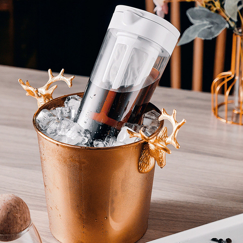 Кана за студено варене Кафемашина за ледено кафе Двойна употреба Филтър Чайник за кафе и чай Запечатан уред за разделяне на непропускливо кафе