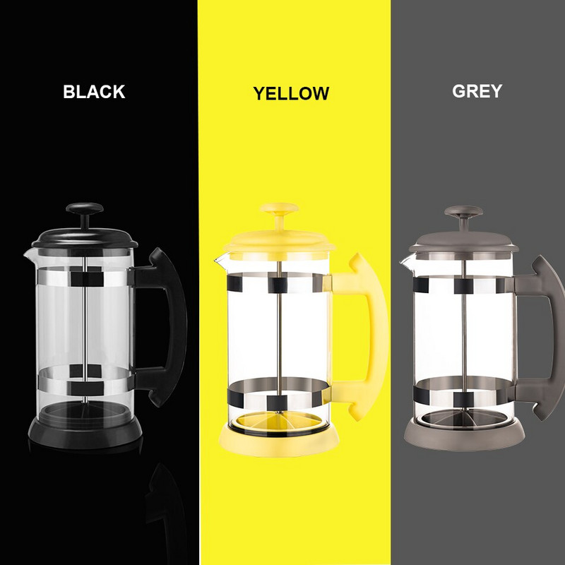 Ceainic din sticlă din oțel inoxidabil Cafetieră cafea franceză ceai percolator filtru presă piston 1000 ml cafetieră manuală espressor oală