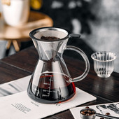 500ml sklenená kávovarová kanvica na zdieľanie kávy, kávovarová kanvica, opakovane použiteľná kávovarová kanvica, tepelne odolná kanvica na čaj, kávové riady, kaviareň pre baristu