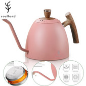 SOULHAND 1,5 l 1,2 l 1,0 l kávovar, kanvica na prelievanie kávy, kanvica na čaj, odkvapkávacia kanvica, nerezová kanvica s husím krkom a teplomerom