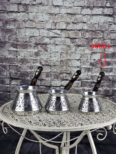 Kávovar Morčací medený gravírovaný drevený uzáver Veľký kávovar Ručne vyrobený autentický turecký espresso arabský kávovar