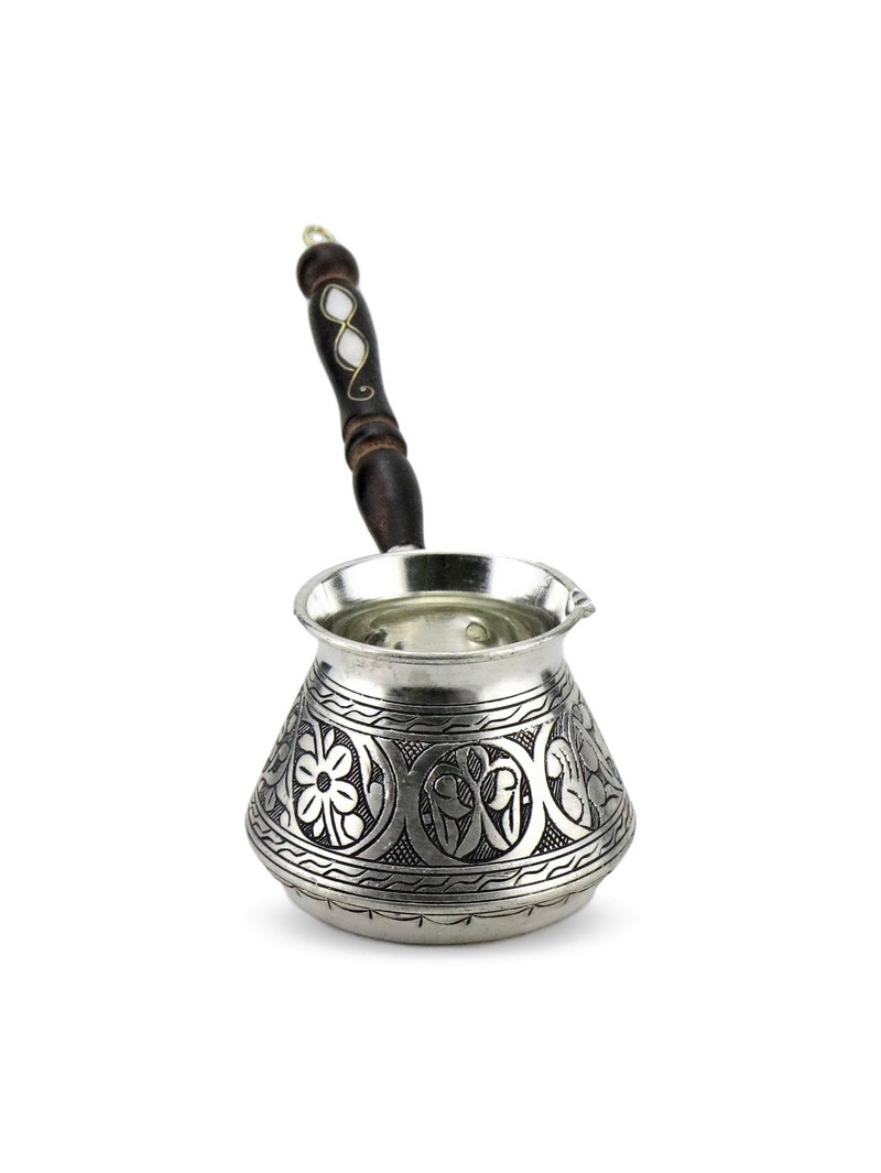 Kávovar Morčací medený gravírovaný drevený uzáver Veľký kávovar Ručne vyrobený autentický turecký espresso arabský kávovar