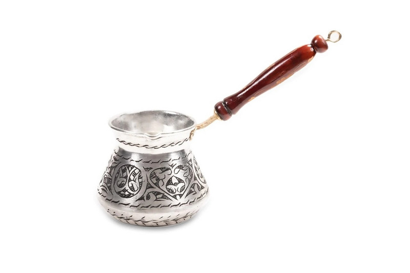 Kávovar Morčací medený gravírovaný drevený uzáver Veľký kávovar Ručne vyrobený autentický turecký espresso arabský kávovar