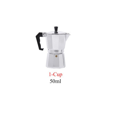 Espresso kávovar z hliníka s hnedou rukoväťou, expresný espresso kávovar, vysoko kvalitné kanvice na espresso 1/2/3/6/9 šálok
