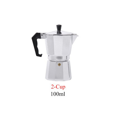 Espresso kávovar z hliníka s hnedou rukoväťou, expresný espresso kávovar, vysoko kvalitné kanvice na espresso 1/2/3/6/9 šálok