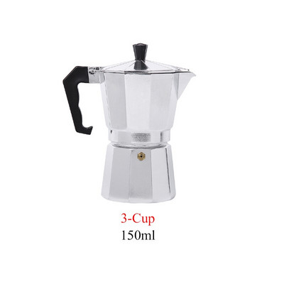 Espresso kávovar z hliníka s hnedou rukoväťou, expresný espresso kávovar, vysoko kvalitné kanvice na espresso 1/2/3/6/9 šálok