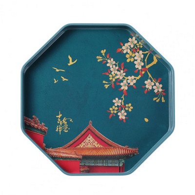 Tavă de servire pentru ceai cu design tradițional util multifuncțional Tavă de servire pentru ceai din melamină Culoare strălucitoare pentru gospodărie
