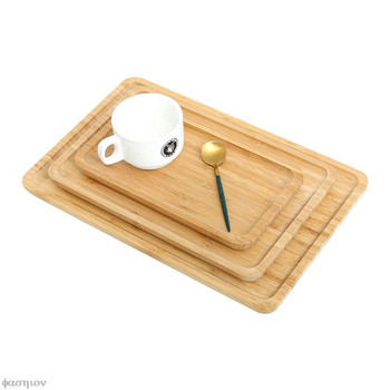 Поднос от бамбуково дърво Правоъгълен поднос за чай Масивно дърво Домакински кунг-фу чай Поднос за чаша за вода Японски дървен хляб Дървена чиния за хранене