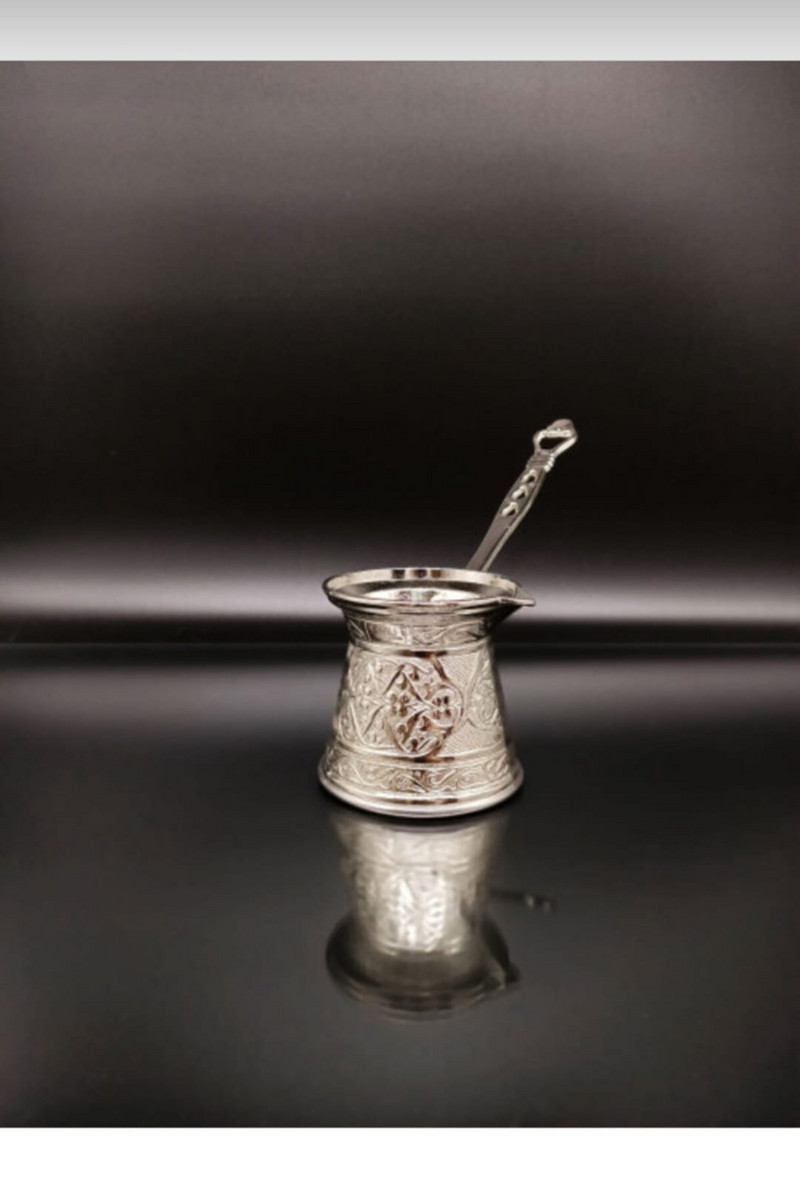 Кафемашина за леене на турски шарки Ръчно изработена тенджера за кафе 4 човека, всички горелки съвместими, 4 чаши тенджера Османско изкуство hediyelik