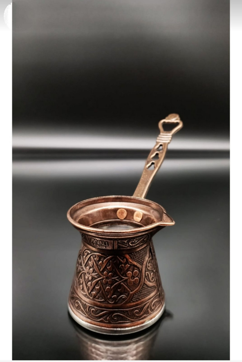 Кафемашина за леене на турски шарки Ръчно изработена тенджера за кафе 4 човека, всички горелки съвместими, 4 чаши тенджера Османско изкуство hediyelik