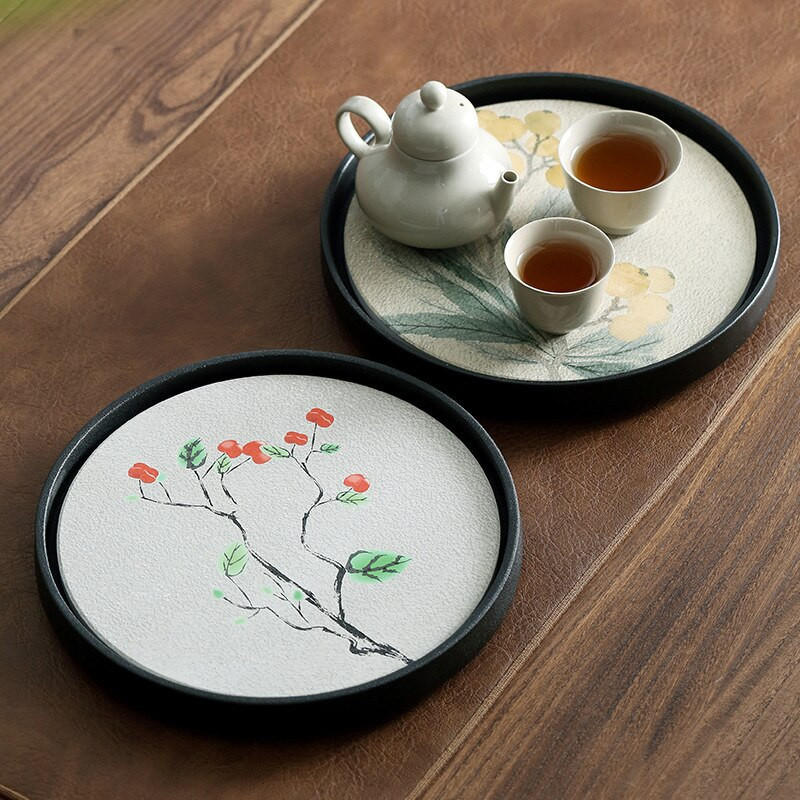 Rýchloschnúci absorpčný čajový podnos, suchý čajový stolík, keramický hrniec, domácnosť, malý okrúhly čajový set Kung Fu, čajový podnos, kuchynské náradie