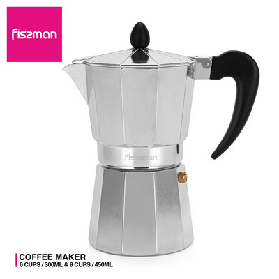 FISSMAN Kávovar na espresso, latte, mocha, hliníkový kávovar, kuchynské náradie