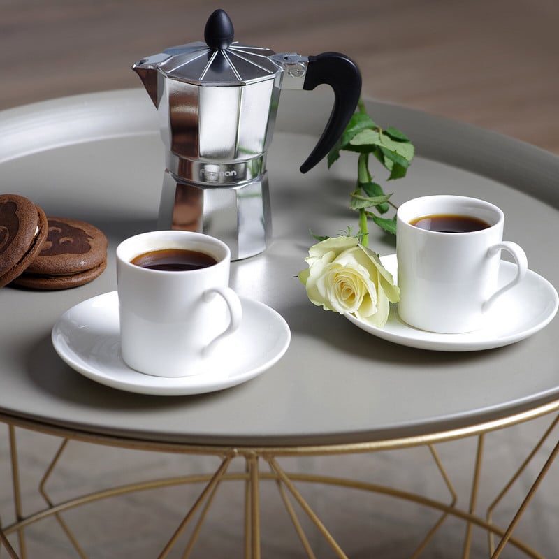 FISSMAN Kávovar na espresso, latte, mocha, hliníkový kávovar, kuchynské náradie
