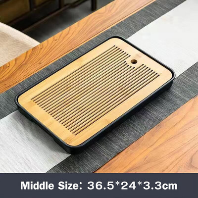 Chinoiserie Tavă de ceai din bambus natural Drenaj Stocarea apei Set de ceai Kung Fu chinezesc Sertar Tabla de ceai de uz casnic