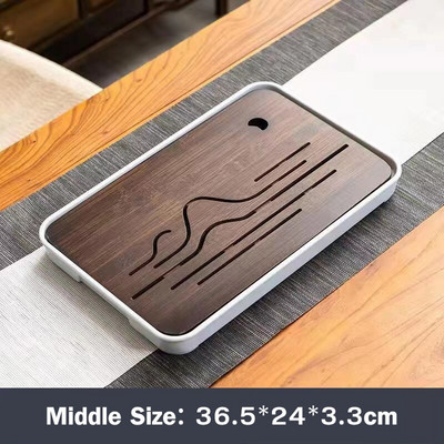 Chinoiserie Tavă de ceai din bambus natural Drenaj Stocarea apei Set de ceai Kung Fu chinezesc Sertar Tabla de ceai de uz casnic