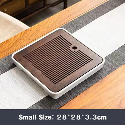 Chinoiserie Tavă de ceai din bambus natural Drenaj Stocarea apei Set de ceai Kung Fu chinezesc Sertar Tabla de ceai de uz casnic