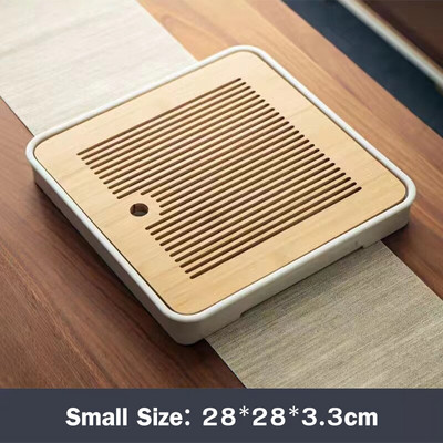 Chinoiserie Tavă de ceai din bambus natural Drenaj Stocarea apei Set de ceai Kung Fu chinezesc Sertar Tabla de ceai de uz casnic