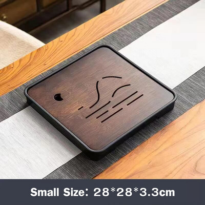 Chinoiserie Tavă de ceai din bambus natural Drenaj Stocarea apei Set de ceai Kung Fu chinezesc Sertar Tabla de ceai de uz casnic