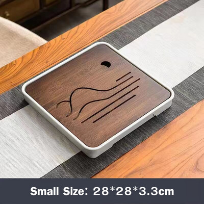 Chinoiserie Tavă de ceai din bambus natural Drenaj Stocarea apei Set de ceai Kung Fu chinezesc Sertar Tabla de ceai de uz casnic