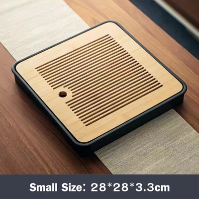 Chinoiserie Tavă de ceai din bambus natural Drenaj Stocarea apei Set de ceai Kung Fu chinezesc Sertar Tabla de ceai de uz casnic