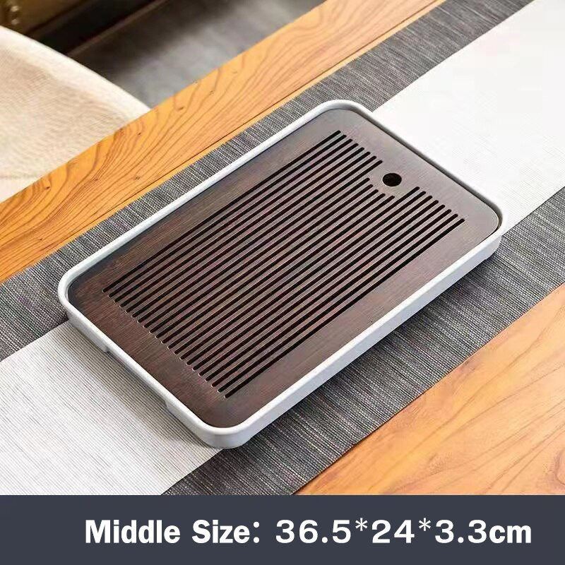 Chinoiserie Tavă de ceai din bambus natural Drenaj Stocarea apei Set de ceai Kung Fu chinezesc Sertar Tabla de ceai de uz casnic