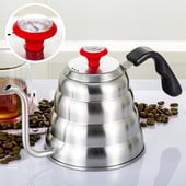 Lašinamasis virdulys kavos arbatos puodas 1,2 l nerūdijančio plieno kavos virdulys su žąsies kakleliu su Creative termometro kostiumu indukcinei viryklei