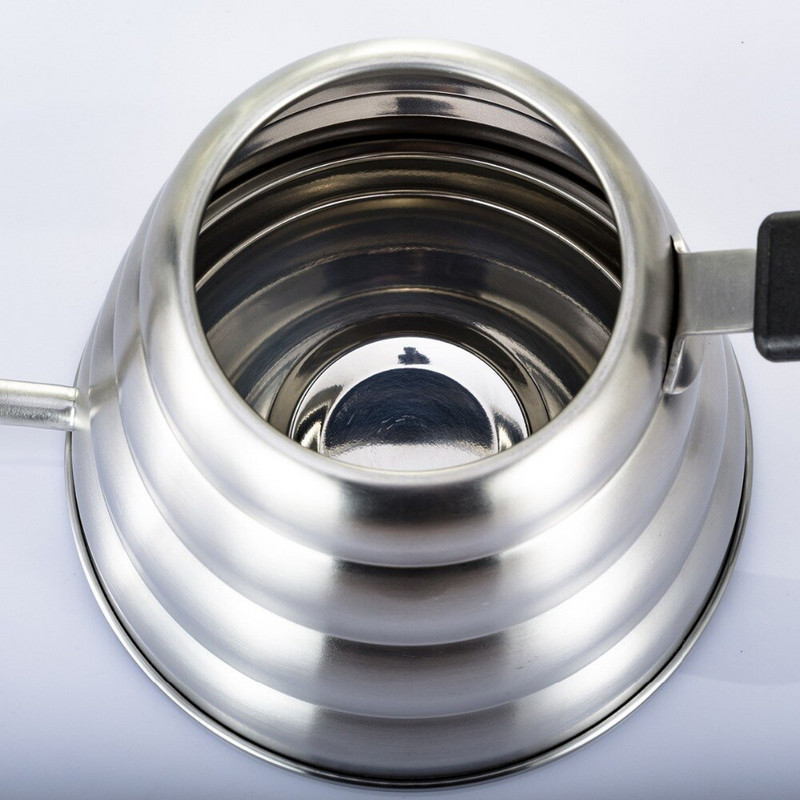 Lašinamasis virdulys kavos arbatos puodas 1,2 l nerūdijančio plieno kavos virdulys su žąsies kakleliu su Creative termometro kostiumu indukcinei viryklei
