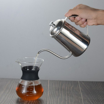 Чайник за капене 650 ml Pour Over Coffee Tea Pot Swan Дълго гърло от хранителна неръждаема стомана с незалепващо покритие Чайник за капене с тънко гърло Gooseneck