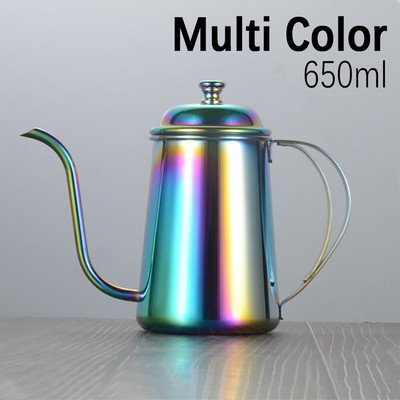 Kuhalo za kapanje 650 ml, prelijte preko kave, čajnika, labudovog dugog vrata, neljepljivog neljepljivog nehrđajućeg čelika s tankim ustima i guščijim vratom, kuhalo za kapanje