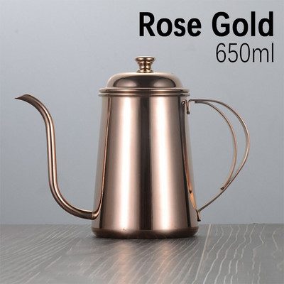 Kuhalo za kapanje 650 ml, prelijte preko kave, čajnika, labudovog dugog vrata, neljepljivog neljepljivog nehrđajućeg čelika s tankim ustima i guščijim vratom, kuhalo za kapanje