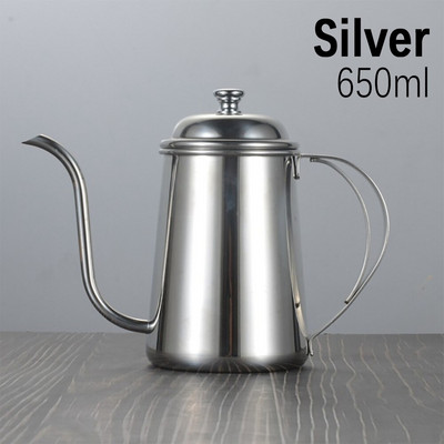 Kuhalo za kapanje 650 ml, prelijte preko kave, čajnika, labudovog dugog vrata, neljepljivog neljepljivog nehrđajućeg čelika s tankim ustima i guščijim vratom, kuhalo za kapanje