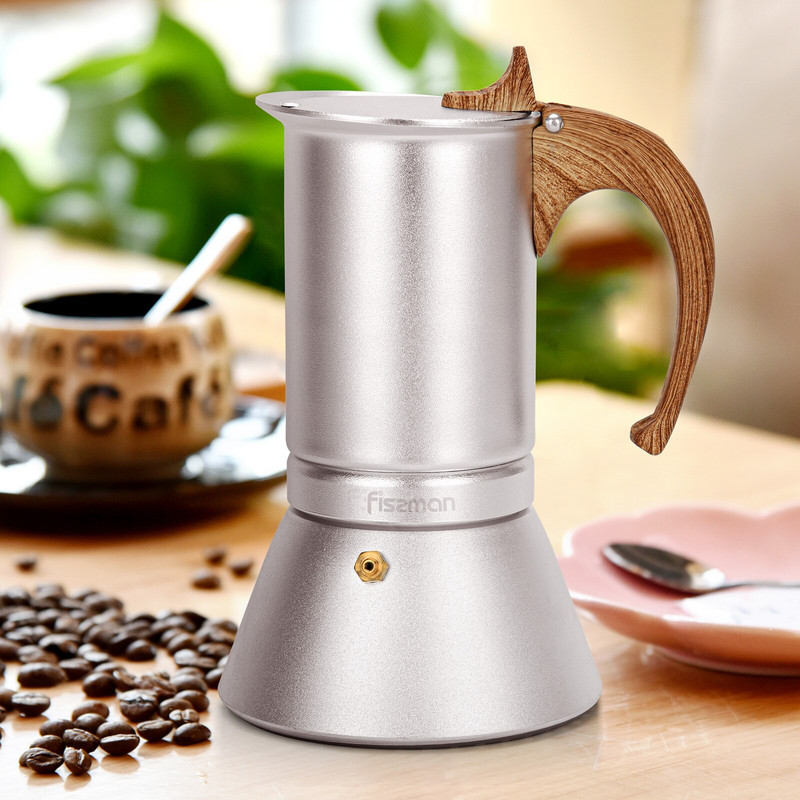 FISSMAN Kávovar 300ml, espresso, latte, mocha, 6 šálok, hliníkový kávovar