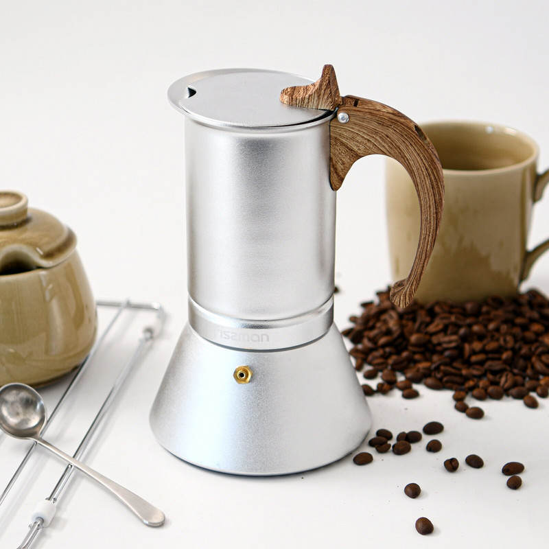 FISSMAN Kávovar 300ml, espresso, latte, mocha, 6 šálok, hliníkový kávovar
