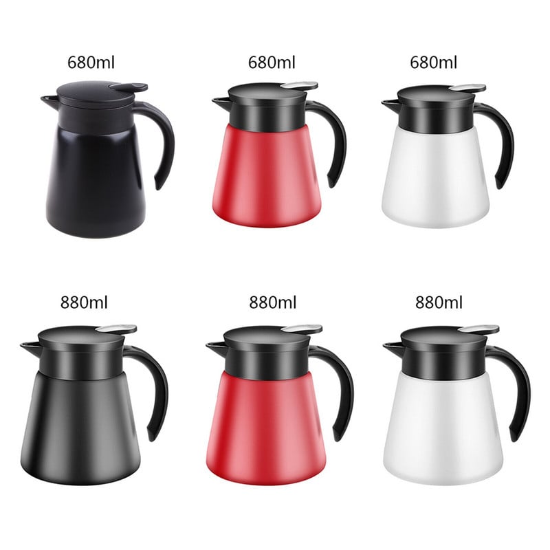 680/880 ml-es rozsdamentes acél duplafalú vákuumlombik szigetelt kávéskanna termosz