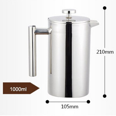 Aparat za kavu French Press 350ml 800ml 1000ml Najbolja kafetiera od nehrđajućeg čelika s dvostrukim stijenkama Izolirana posuda za kuhanje kave i čaja