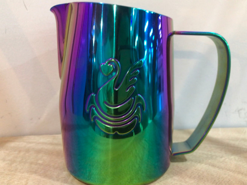 450 ml ceașcă de cafea cu lapte din oțel inoxidabil îngroșat, ulcior de artă, ceașcă de cafea, ulcior de artă cu lapte, accesoriu pentru bar