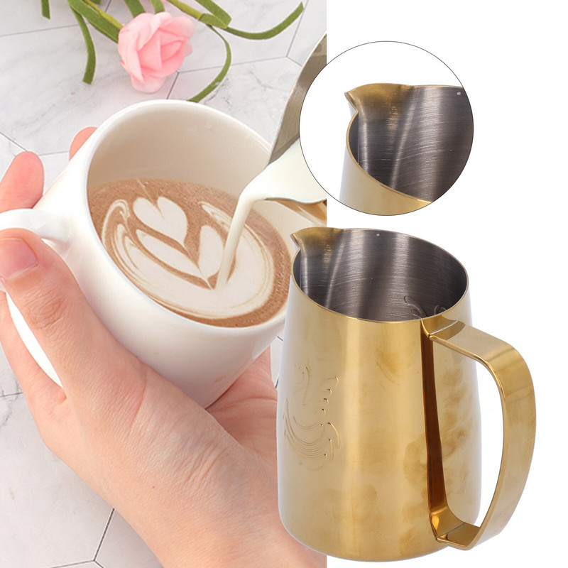 450 ml ceașcă de cafea cu lapte din oțel inoxidabil îngroșat, ulcior de artă, ceașcă de cafea, ulcior de artă cu lapte, accesoriu pentru bar