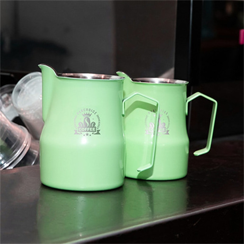 Džbán na kávu 350/600 ml z nehrdzavejúcej ocele, napenovacia kanvica na mlieko, hrnčeky na espresso, džbán na kávu pre baristov, napenovacia kanvica