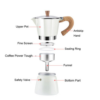 Coffee Moka Pots Καφετιέρα αλουμινίου Βραστήρας Espresso 150ml/300ml Ιταλική καφετιέρα Coffeeware Barista Accessories