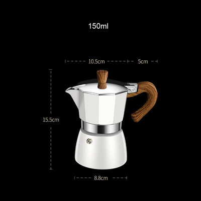 Kávovary Moka, hliníkové kávovary, espresso kanvice 150 ml/300 ml, taliansky kávovar, riad, príslušenstvo pre baristu