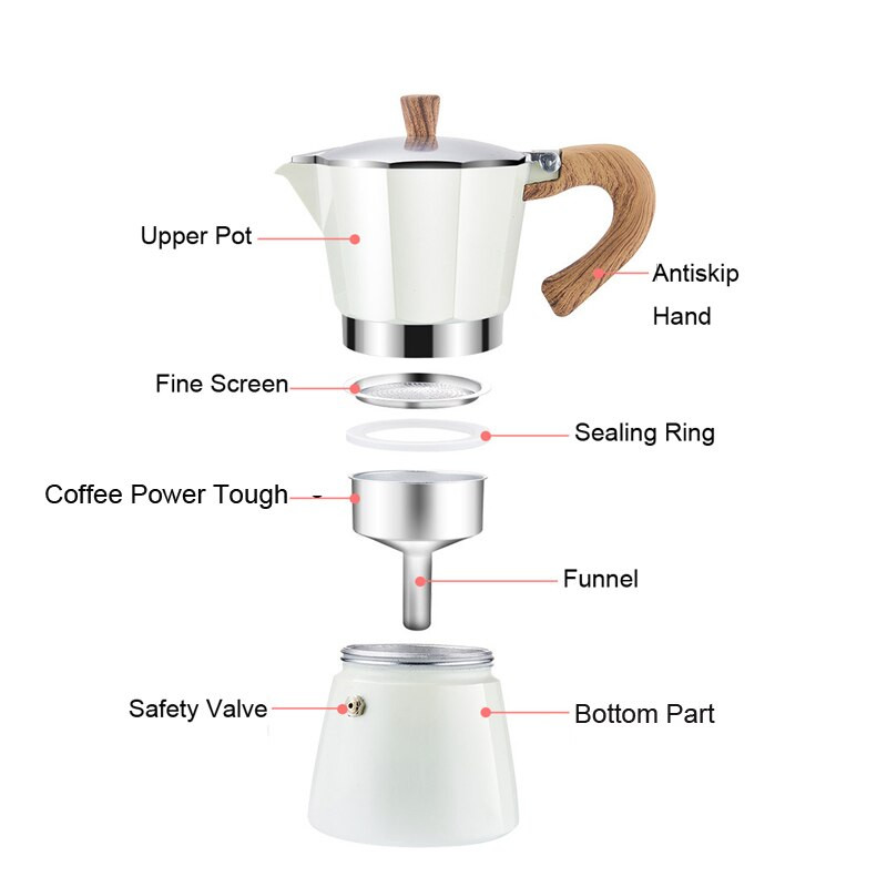 Kávovary Moka, hliníkové kávovary, espresso kanvice 150 ml/300 ml, taliansky kávovar, riad, príslušenstvo pre baristu