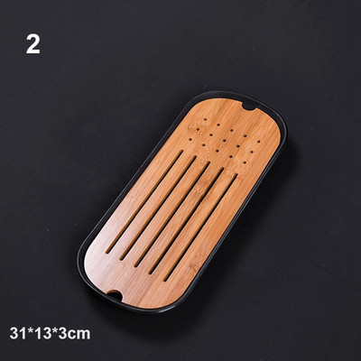 Kínai stílusú, környezetbarát bambusz teatálcák Teafelszolgálás Kung Fu teatálcák Háztartási víztároló tálcák Száraz buborékasztal