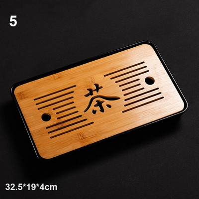 Kínai stílusú, környezetbarát bambusz teatálcák Teafelszolgálás Kung Fu teatálcák Háztartási víztároló tálcák Száraz buborékasztal