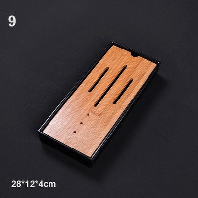 Kínai stílusú, környezetbarát bambusz teatálcák Teafelszolgálás Kung Fu teatálcák Háztartási víztároló tálcák Száraz buborékasztal