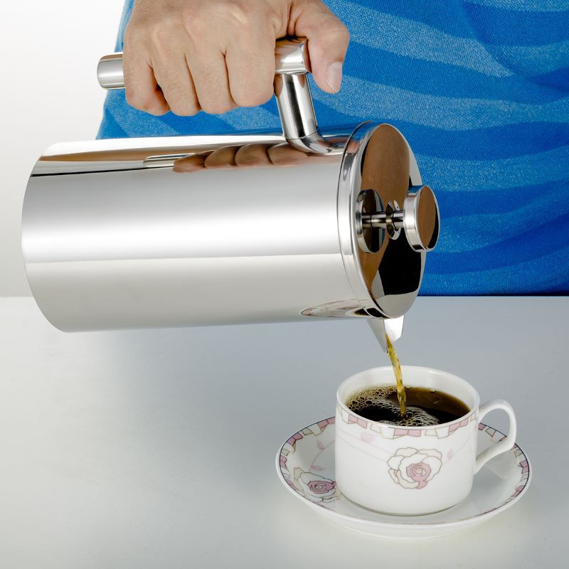 Manuálny kávovar s objemom 350 ml, francúzsky tlakový kávovar, dvojitý nerezový perkolátor, domáci