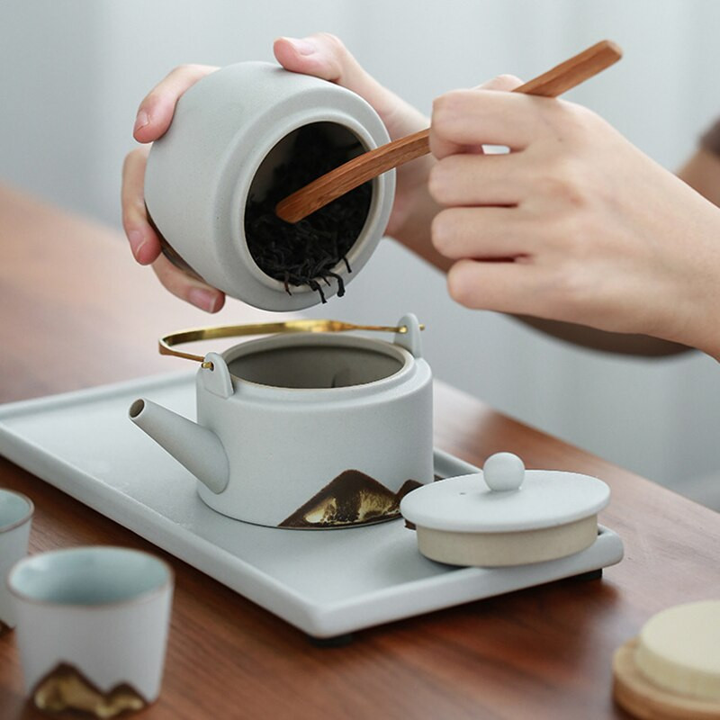 Japonský čierny kamenný čajový tácok na cestovanie, obývačka, kancelária, retro, malý, keramický, moderný, platforma, zenový čajový tácok, reštaurácia, čajový riad