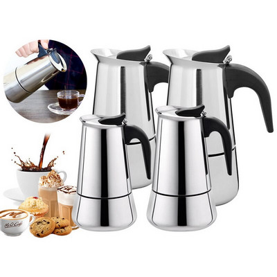 Kávéfőzők Olasz Top Moka Espresso Cafeteira Expresso Percolator 100/200/300/450 ML főzőlapos kávéfőző edény